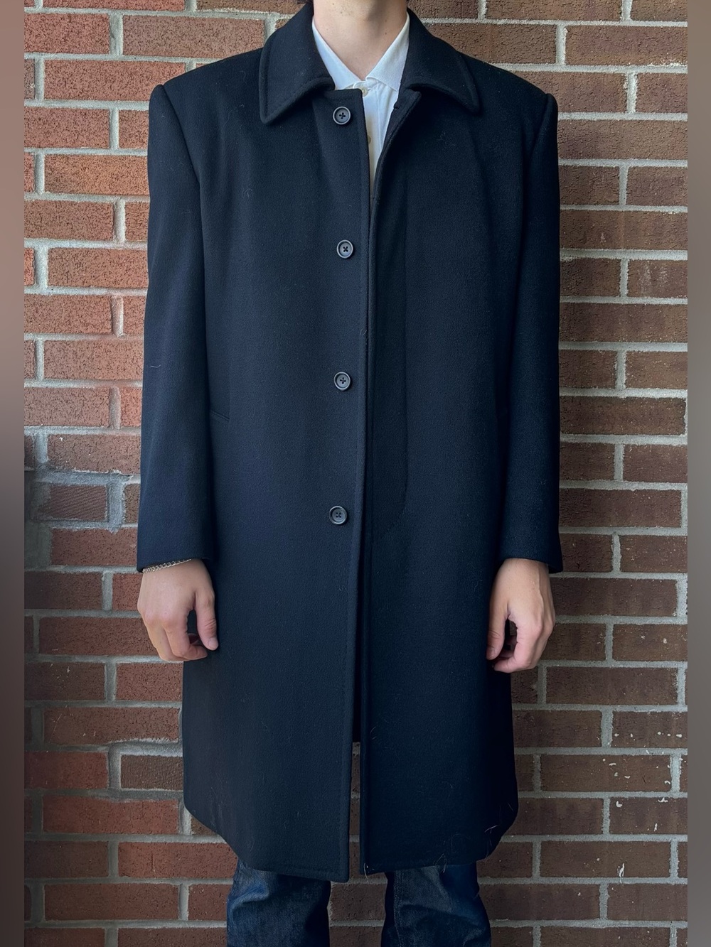 Joseph & Feiss Black Single-Breasted Top Coat